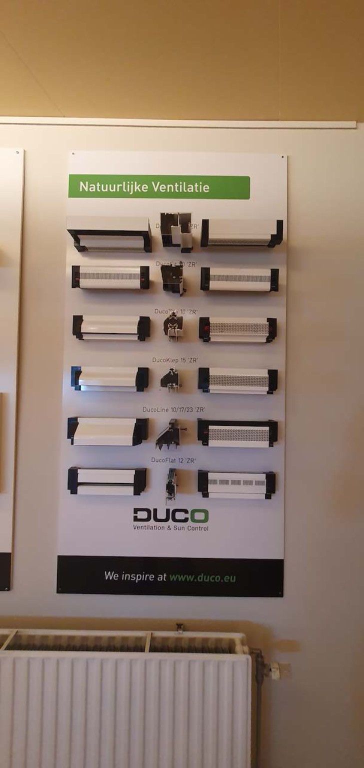 Overzicht van natuurlijke DUCO-ventilatieroosters