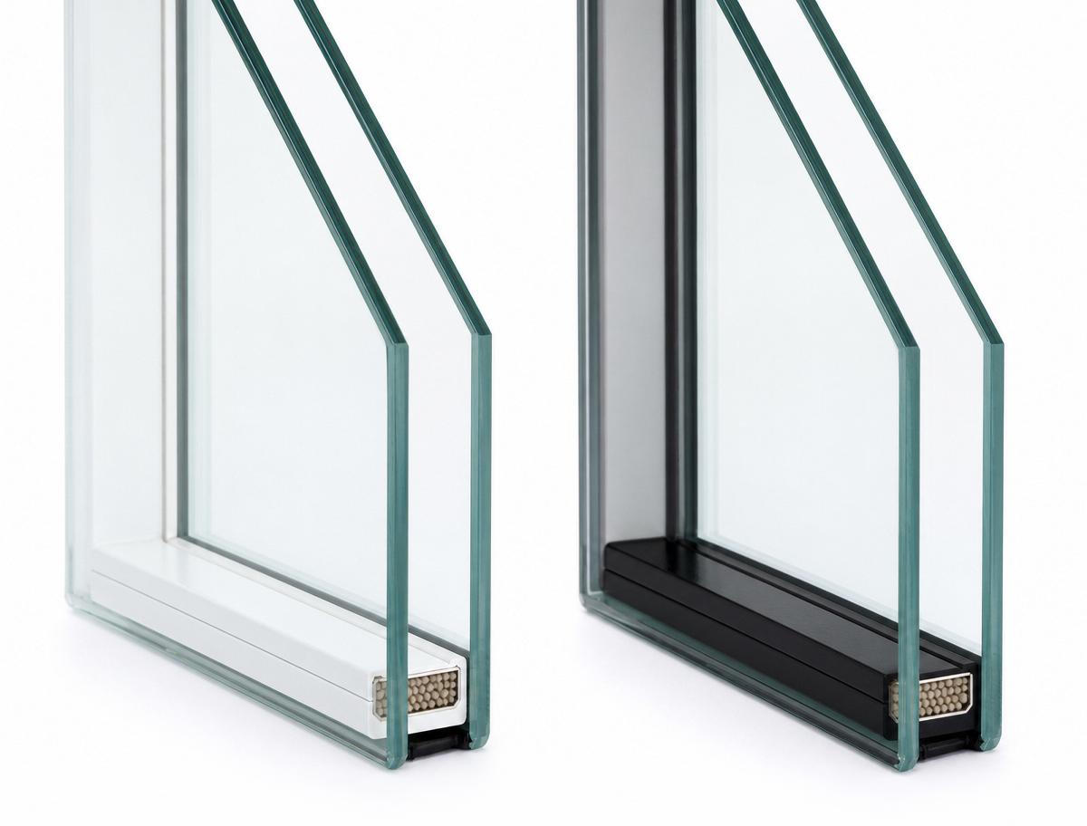 Kunststof warme spouw in wit en zwart bij isolatieglas